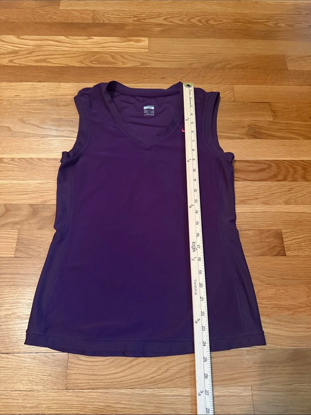 Nike Women’s Purple Athletic V-Neck Tank with Pink Swoosh